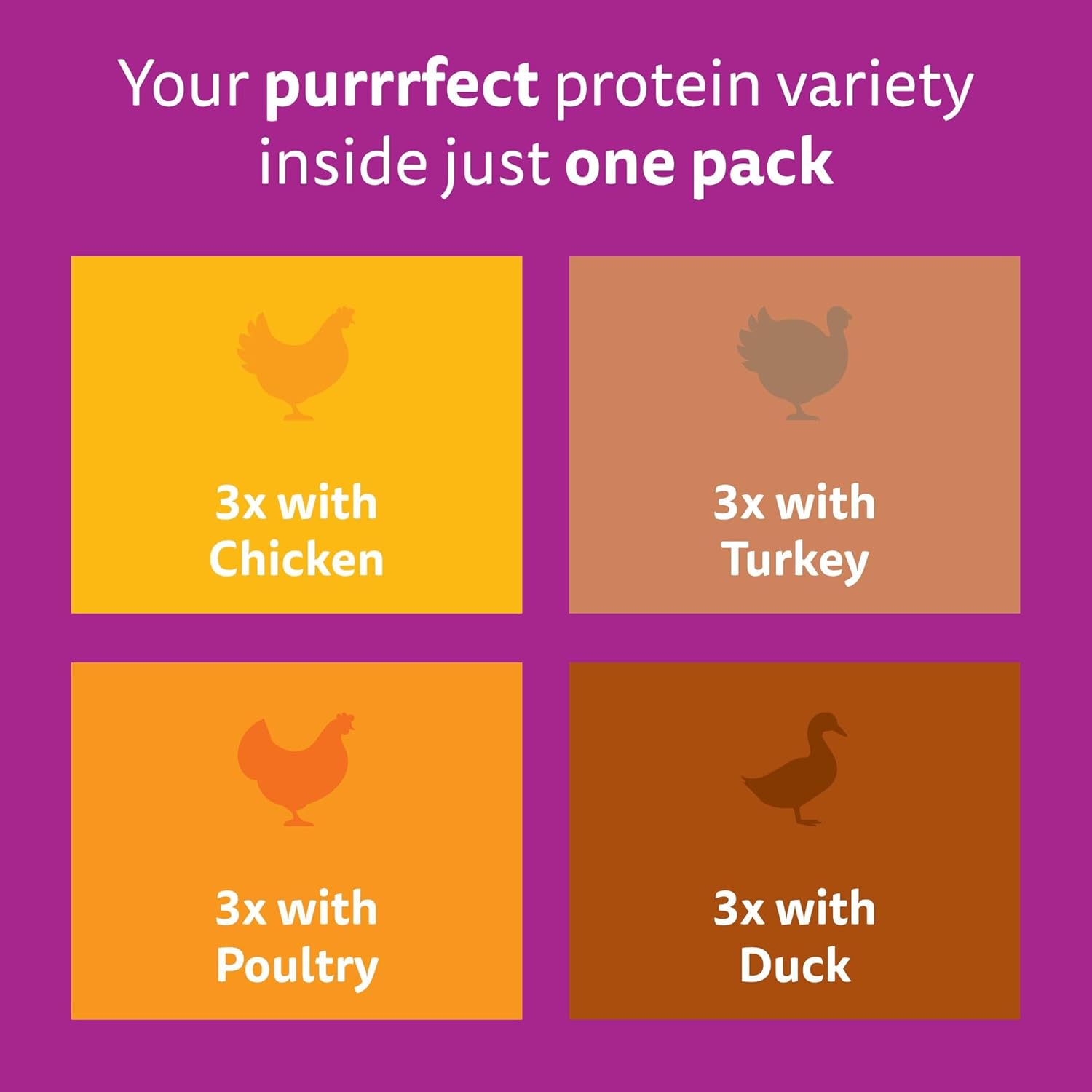 WHISKAS Adult Wet Cat Food in Gravy 12x85g Poultry Feasts (Pack of 4)