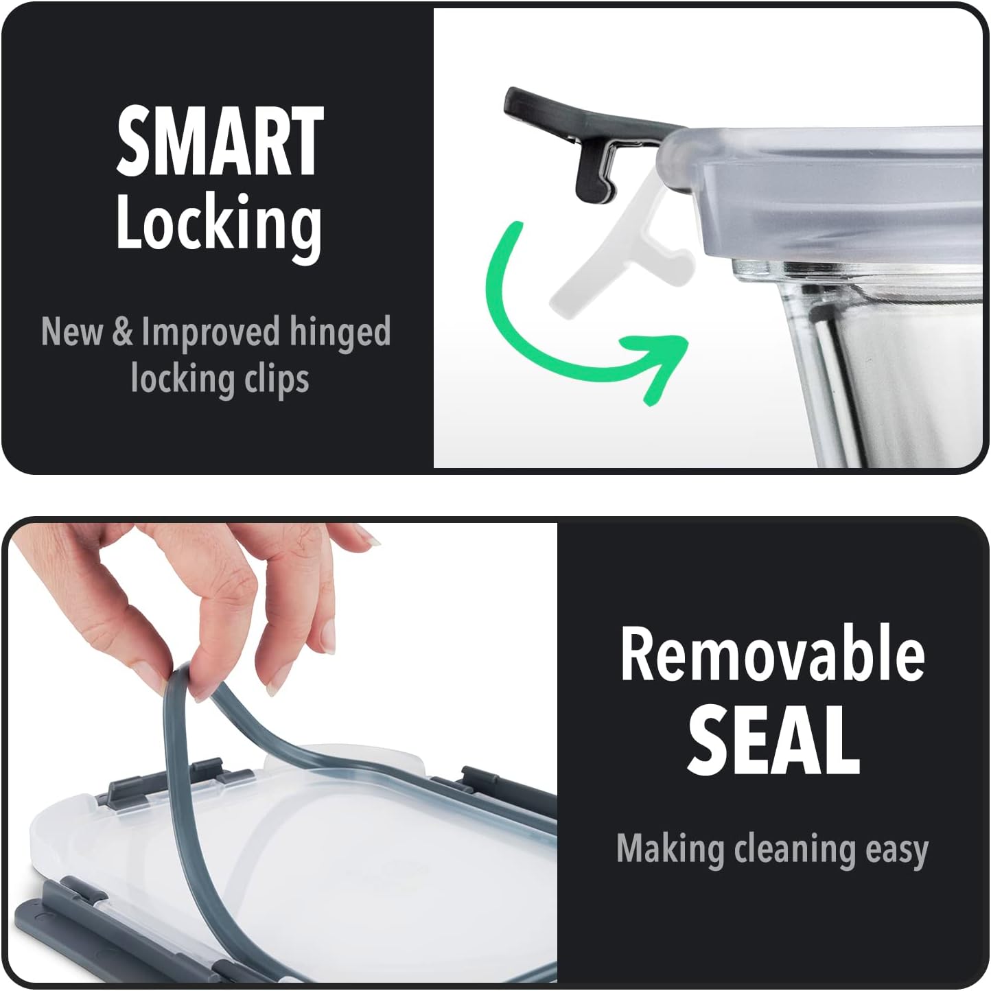 GOOD FOR YOU Glass Container Food Storage - [10 Pack] Meal Prep Containers with Lids - Leak Proof food storage containers (10 Lids & 10 Lunch Containers) BPA Free glass food storage containers