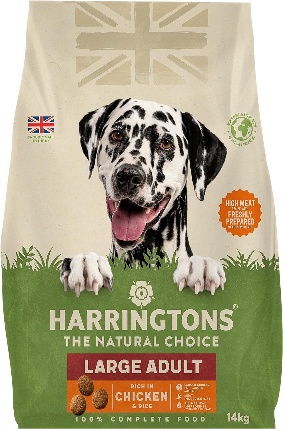 Harringtons Complete Large Breed Dry Adult Dog Food Chicken & Rice 14kg - Made with All Natural Ingredients