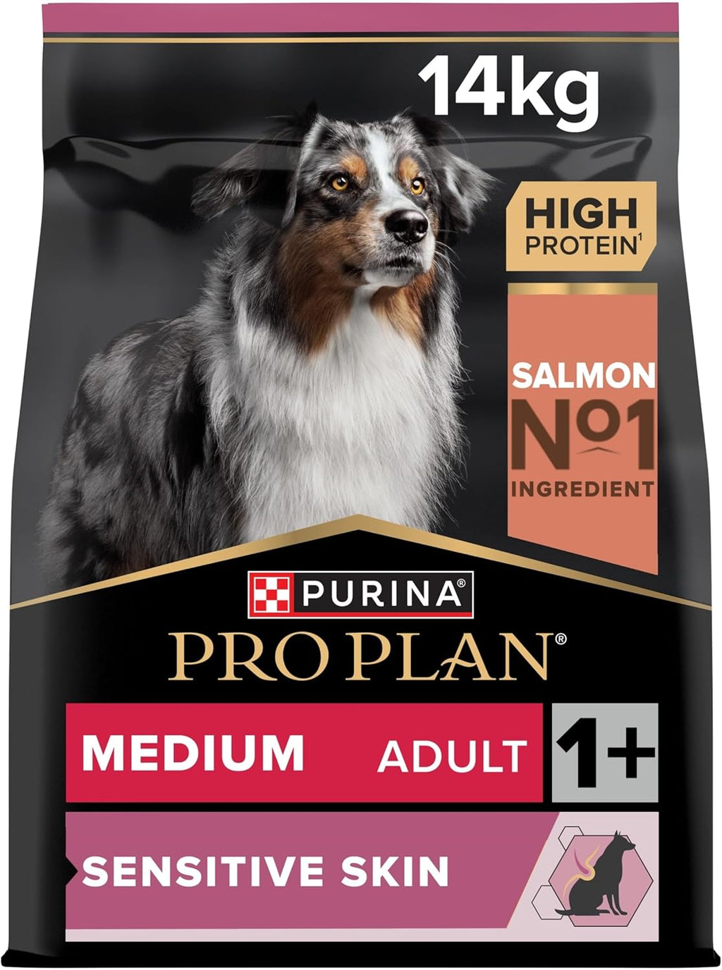 PRO PLAN Medium Sensitive Skin Adult 1+ Dry Dog Food Salmon 14kg Pack