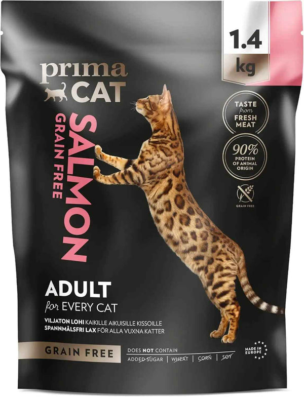 Grain Free Salmon Cat Food Adult 1.4kg | PrimaCat Dry Complete Sensitive Digestion