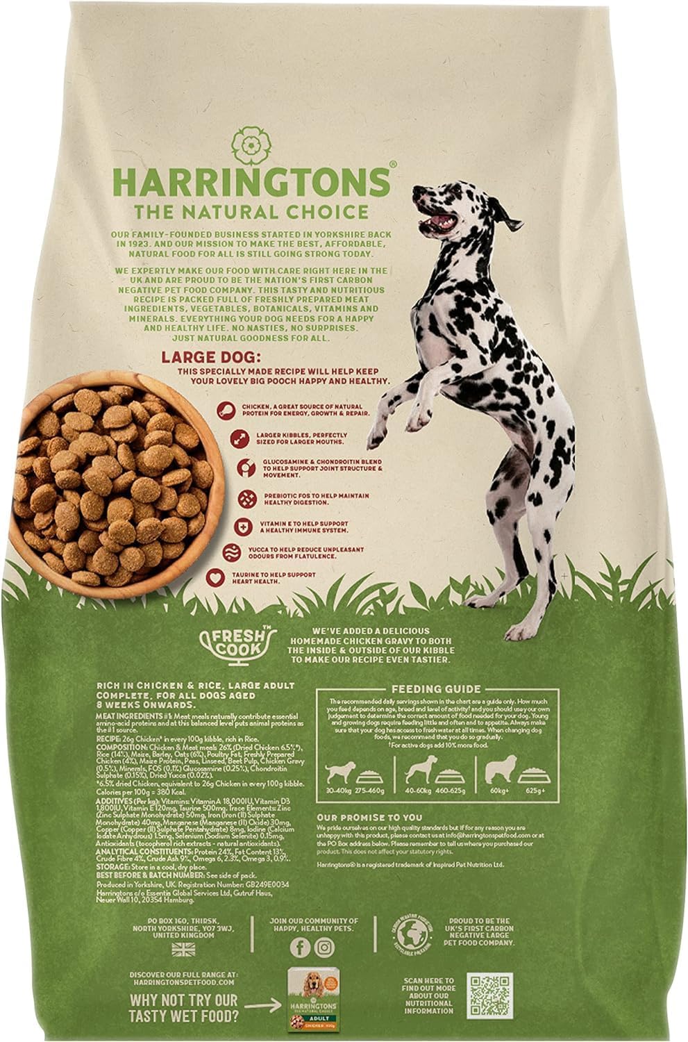Harringtons Complete Large Breed Dry Adult Dog Food Chicken & Rice 14kg - Made with All Natural Ingredients