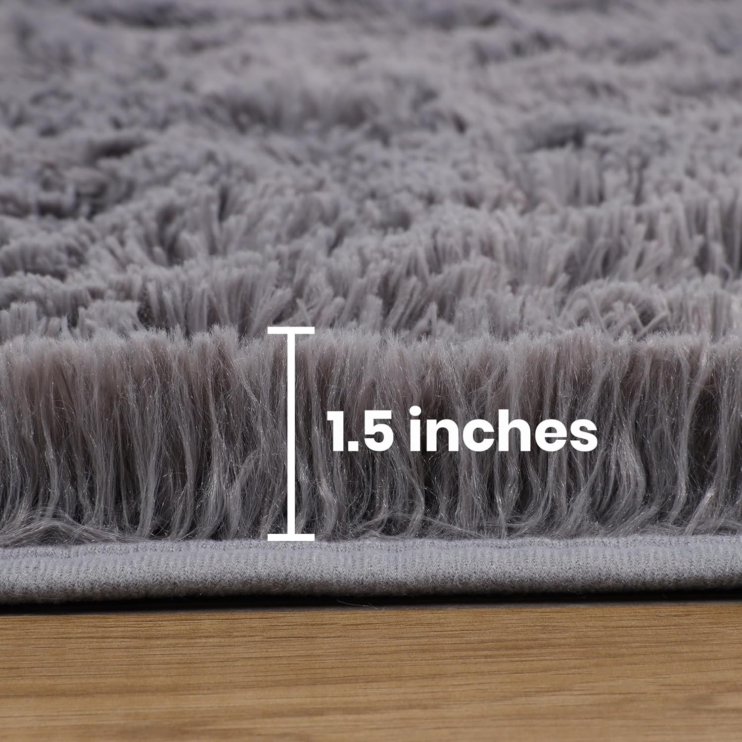 Aspire Homeware Grey Fluffy Shaggy Rug 120x170cm – Soft Large Non-Slip Modern Area Rug for Living Room & Bedroom, Thick Pile Carpet
