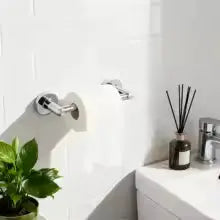 Wall Mounted Toilet Roll Holder Bar Tissue Paper Stand Bathroom Storage Chrome