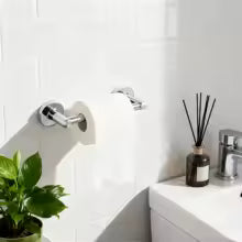 Wall Mounted Toilet Roll Holder Bar Tissue Paper Stand Bathroom Storage Chrome