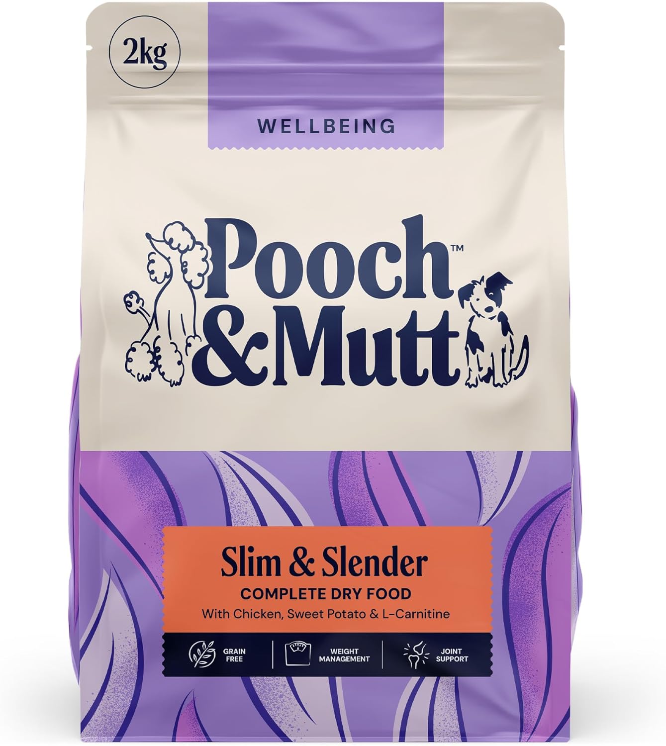 Pooch & Mutt - Slim & Slender, Complete Dry Dog Food (Grain Free), Chicken and Sweet Potato, 2kg